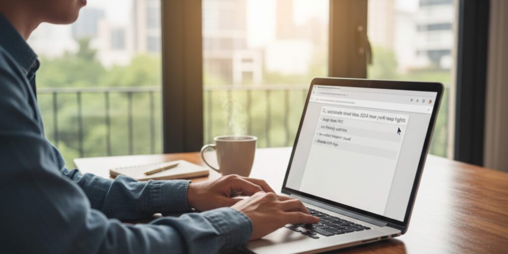 Keyword Research process on laptop
