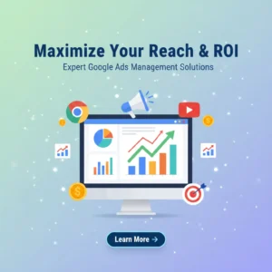 Search engine optimization (SEO) strategy illustration showing keyword research, link building, content optimization, and digital marketing growth for higher Google rankings.